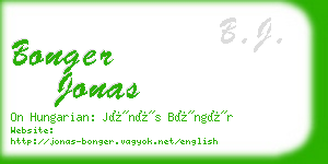bonger jonas business card